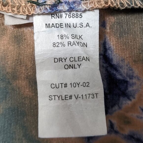 YORK STREET Silk Tie Dye Velvet Keyhole Split Back Sleeveless Top M - Picture 7 of 8